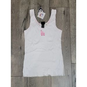LA Dodgers Pink Embroidered Tank Top